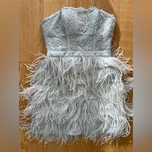 Beautiful Bebe dress with feathers - size 2